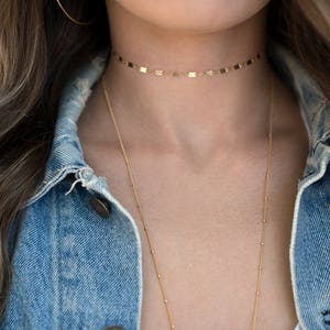 Thin Gold Choker Gold Choker Necklace 14kt Gold Filled image 4