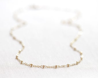 Gold Satellite Necklace | 14kt Gold Filled or Sterling Silver | Dainty Layering Necklace