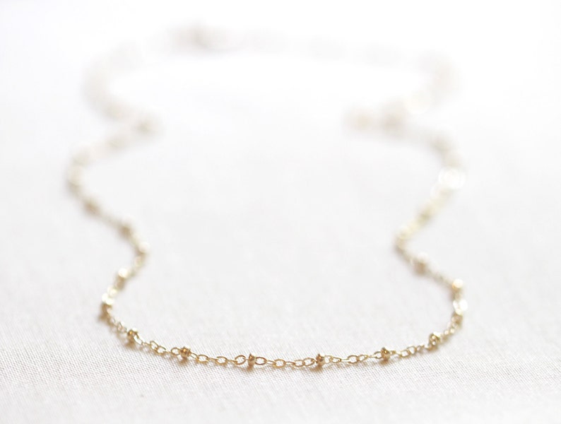 Gold Satellite Necklace 14kt Gold Filled or Sterling Silver Dainty Layering Necklace image 1