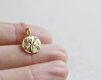 Gold Sand Dollar Necklace | 14kt Gold Filled | Sand Dollar Jewelry