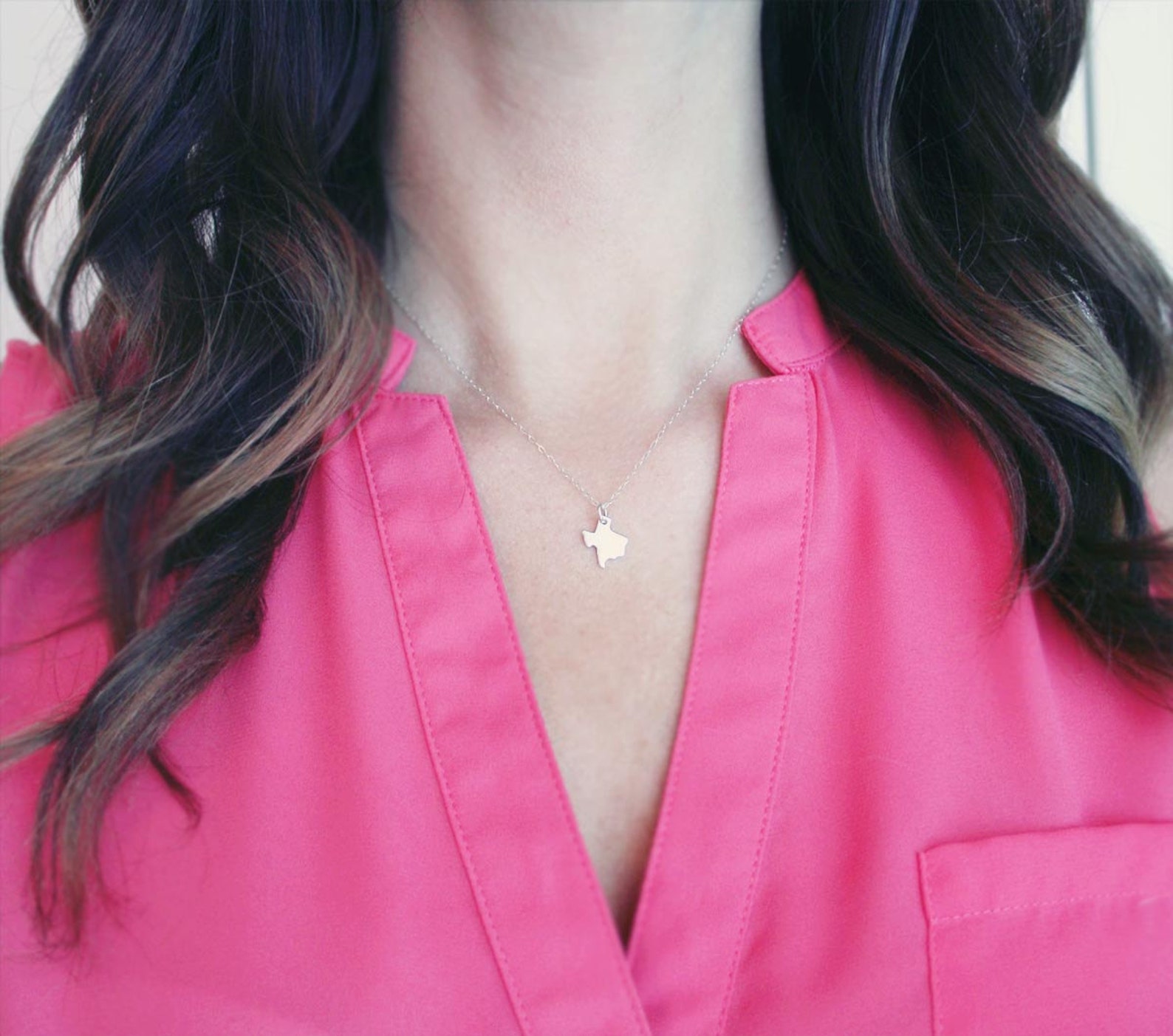 Silver Texas Necklace Sterling Silver Texas State Charm Etsy