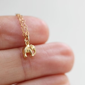 Gold Elephant Necklace | 14kt Gold Filled Chain, Good luck charm, Elephant Charm