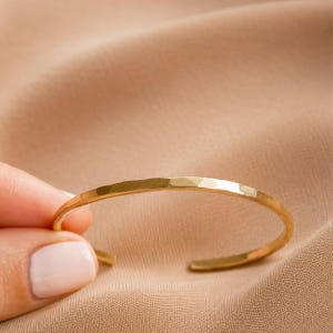 Gold Hammered Cuff | 14kt Gold Filled Cuff | Thin Gold Cuff | Gold Cuff Bracelet