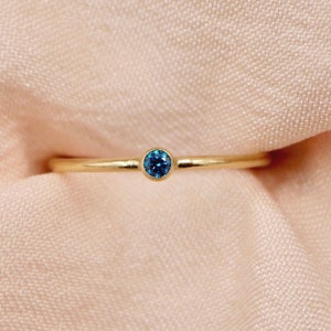 September Birthstone Ring, 14kt Gold Filled or Sterling Silver, Sapphire Birthstone Ring, Dainty Birthstone Ring