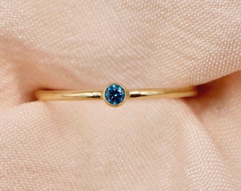 September Birthstone Ring, 14kt Gold Filled or Sterling Silver, Sapphire Birthstone Ring, Dainty Birthstone Ring