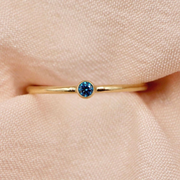 September Birthstone Ring, 14kt Gold Filled or Sterling Silver, Sapphire Birthstone Ring, Dainty Birthstone Ring