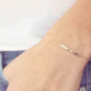 Roman Numeral Bracelet Wedding Date Bracelet Gold Bar Bracelet Personalized Bar Bracelet image 3