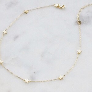 Gold Star Choker Gold Choker Necklace Star Necklace Gold and Rose Gold image 2