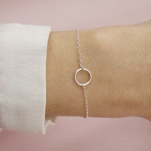 Circle Bracelet, Halo Bracelet, Open Circle Bracelet, Dainty Gold Bracelet, Gift for Her