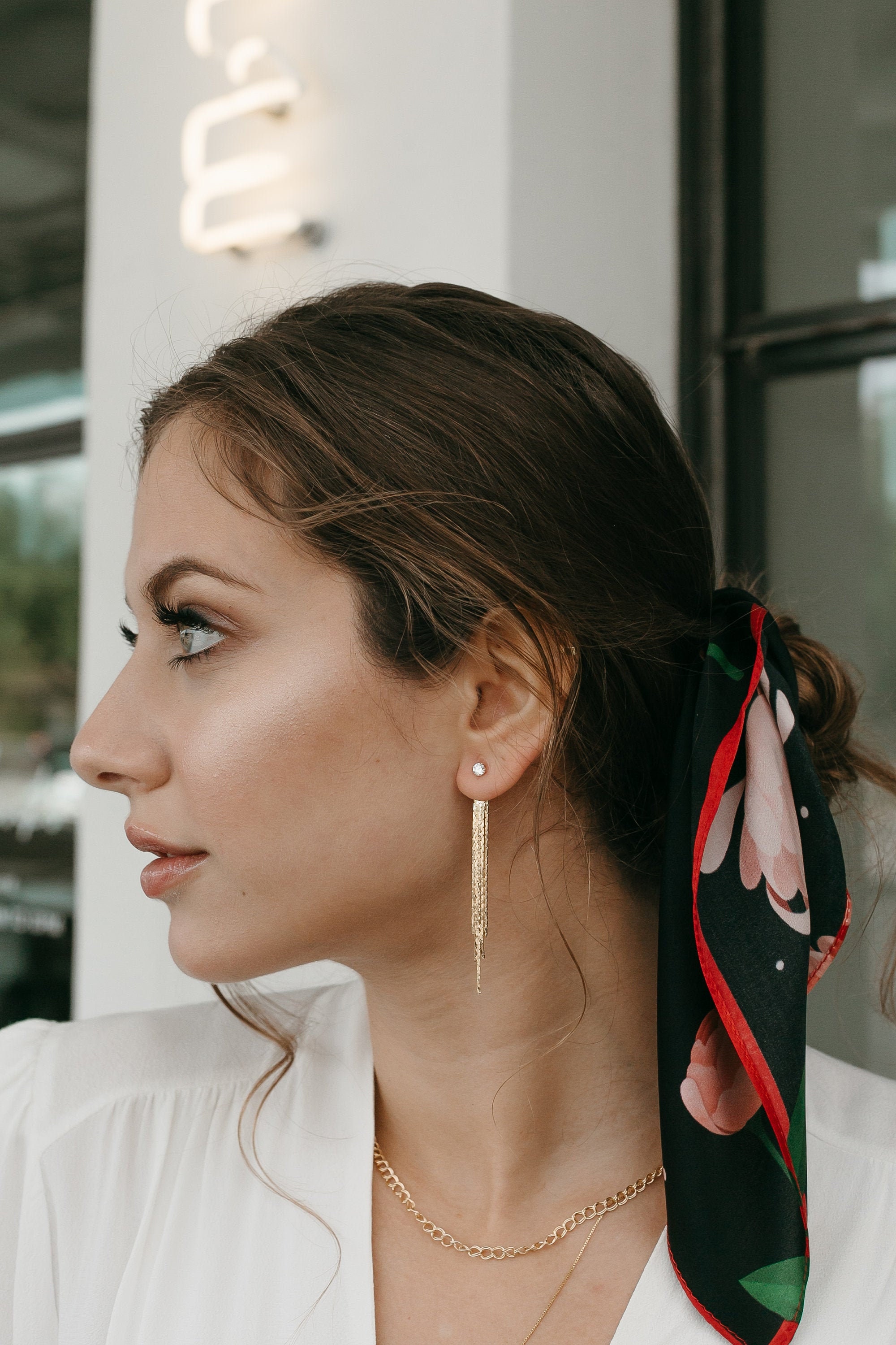 Fringe Earring Jackets Statement Earrings Gold Dangle Earrings Etsy