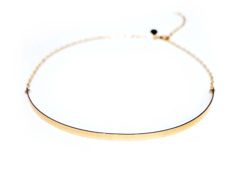 Thin Gold Bar Choker Gold Choker Necklace 14kt Gold Filled Bar Choker image 4