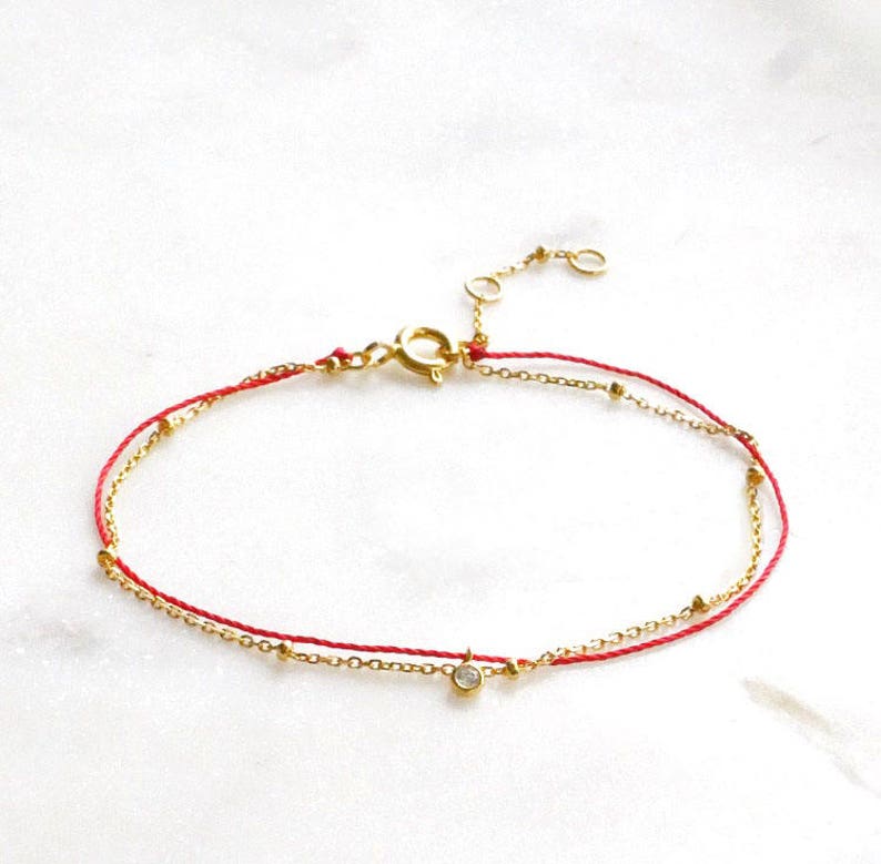 Red String Bracelet Simple Bracelet Goodluck Bracelet Etsy