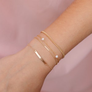 Name Bar Bracelet 14kt Gold Fill or Sterling Silver Personalized Bar Bracelet image 2