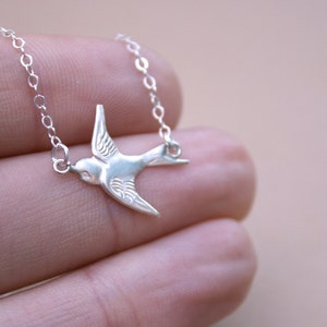 Tiny Sparrow Necklace Sterling Silver