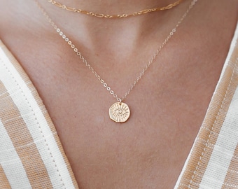 Evil Eye Coin Necklace | Gold Coin Necklace | Simple Gold Necklace