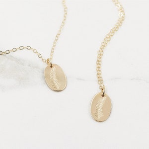 Fern Necklace | Gold Oval Necklace | Plant Necklace | Gold, Rose Gold or Sterling Silver