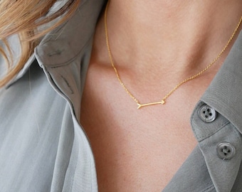 Gold Arrow Necklace | Gold | Sideways Arrow Necklace