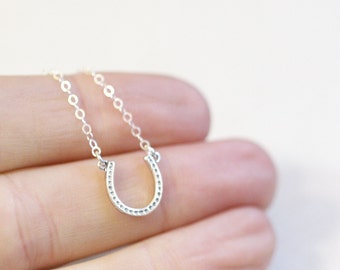 Silver Horseshoe Necklace | Tiny Horseshoe Necklace