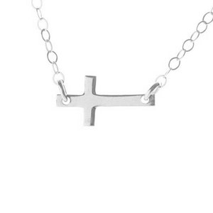 Mini Sideways Cross Necklace 24kt Gold Vermeil or Sterling Silver Sideways Cross Necklace Gold or Silver Necklace image 4