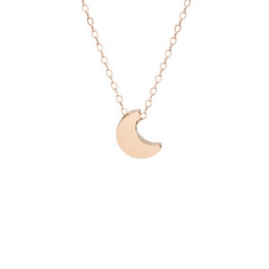 Tiny Rose Gold Moon Necklace image 4