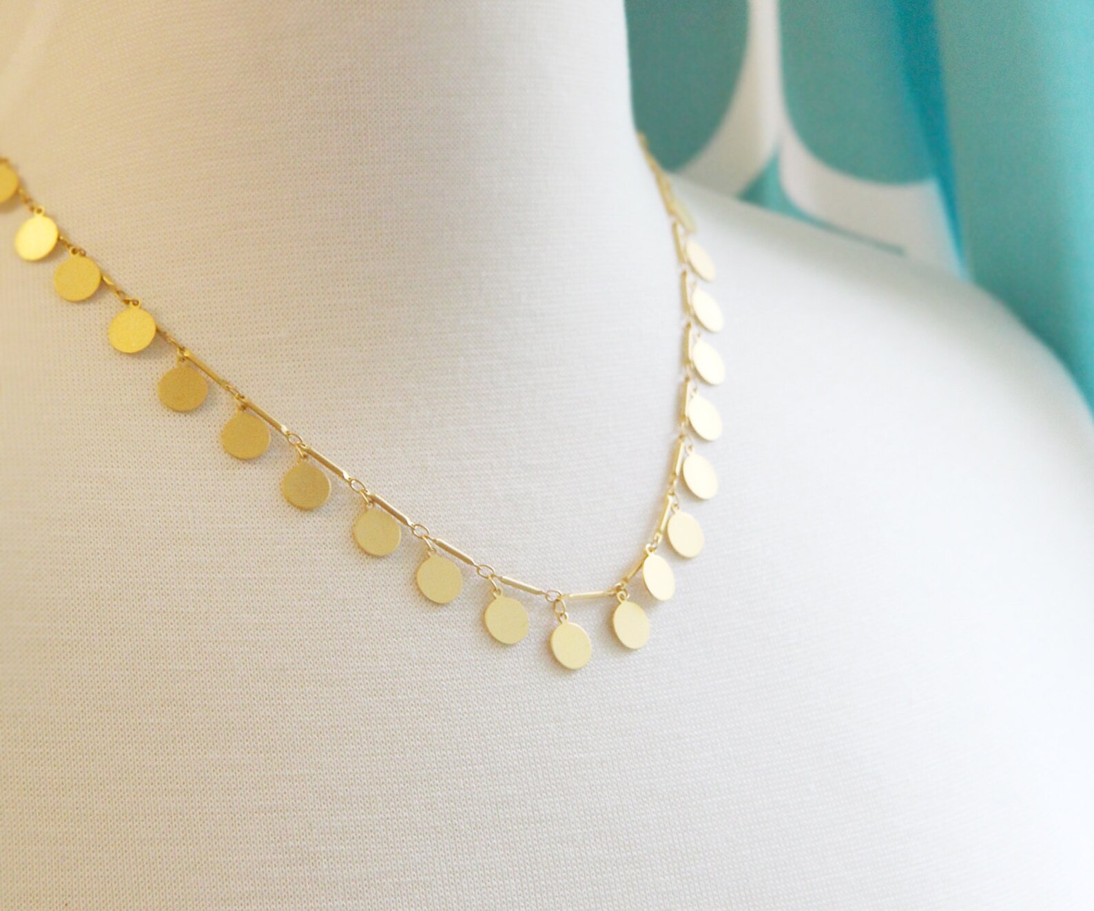 Confetti Necklace Gold Coin Necklace Coin Necklace Etsy India