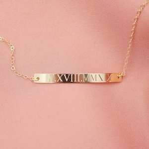 Roman Numeral Bracelet | Personalized Bracelet | Dainty Gold Bracelet | Wedding Date Bracelet | Anniversary Bracelet