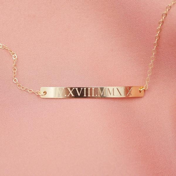 Roman Numeral Bracelet | Personalized Bracelet | Dainty Gold Bracelet | Wedding Date Bracelet | Anniversary Bracelet