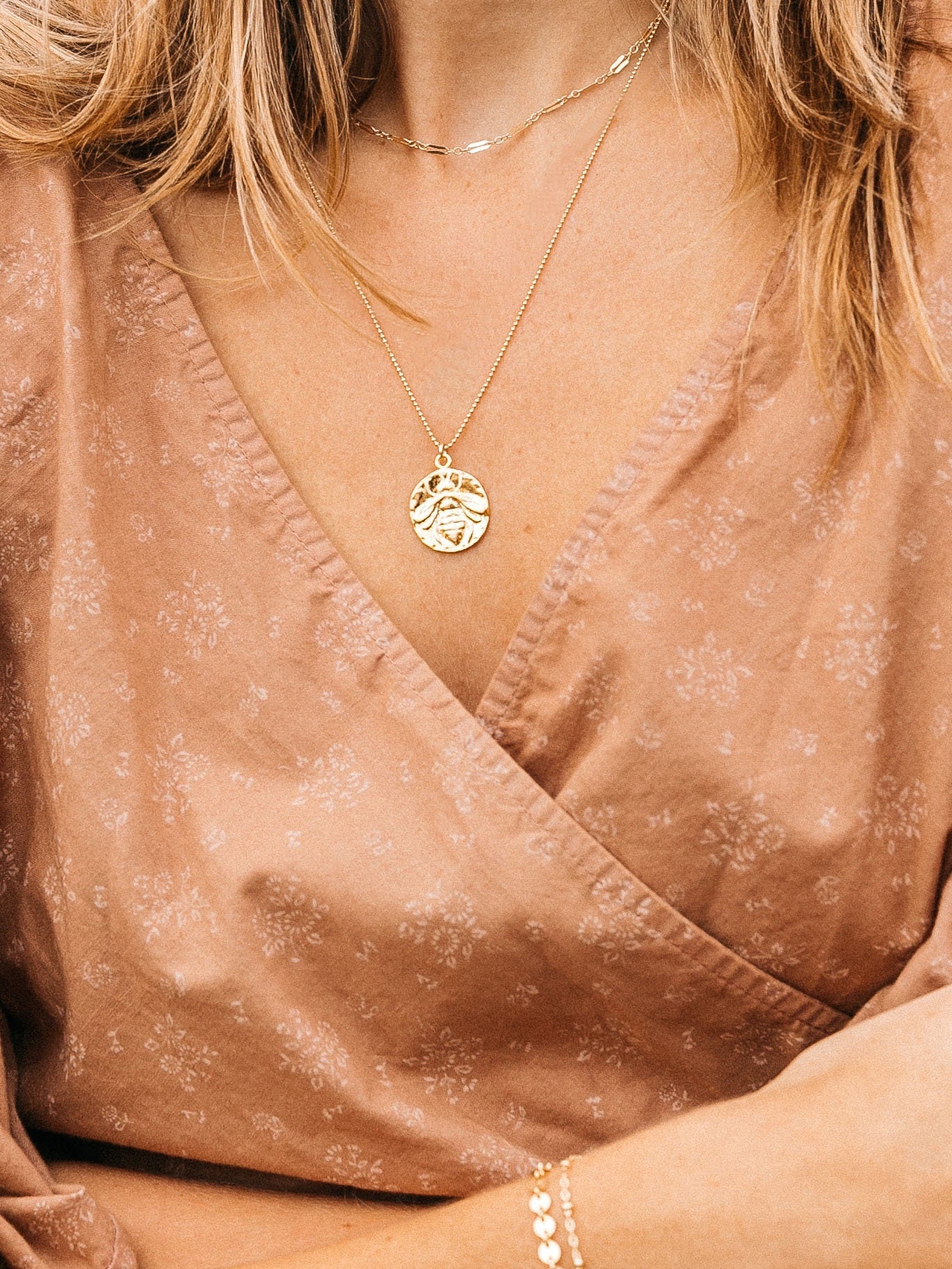 Bee Necklace Gold Coin Necklace Queen 