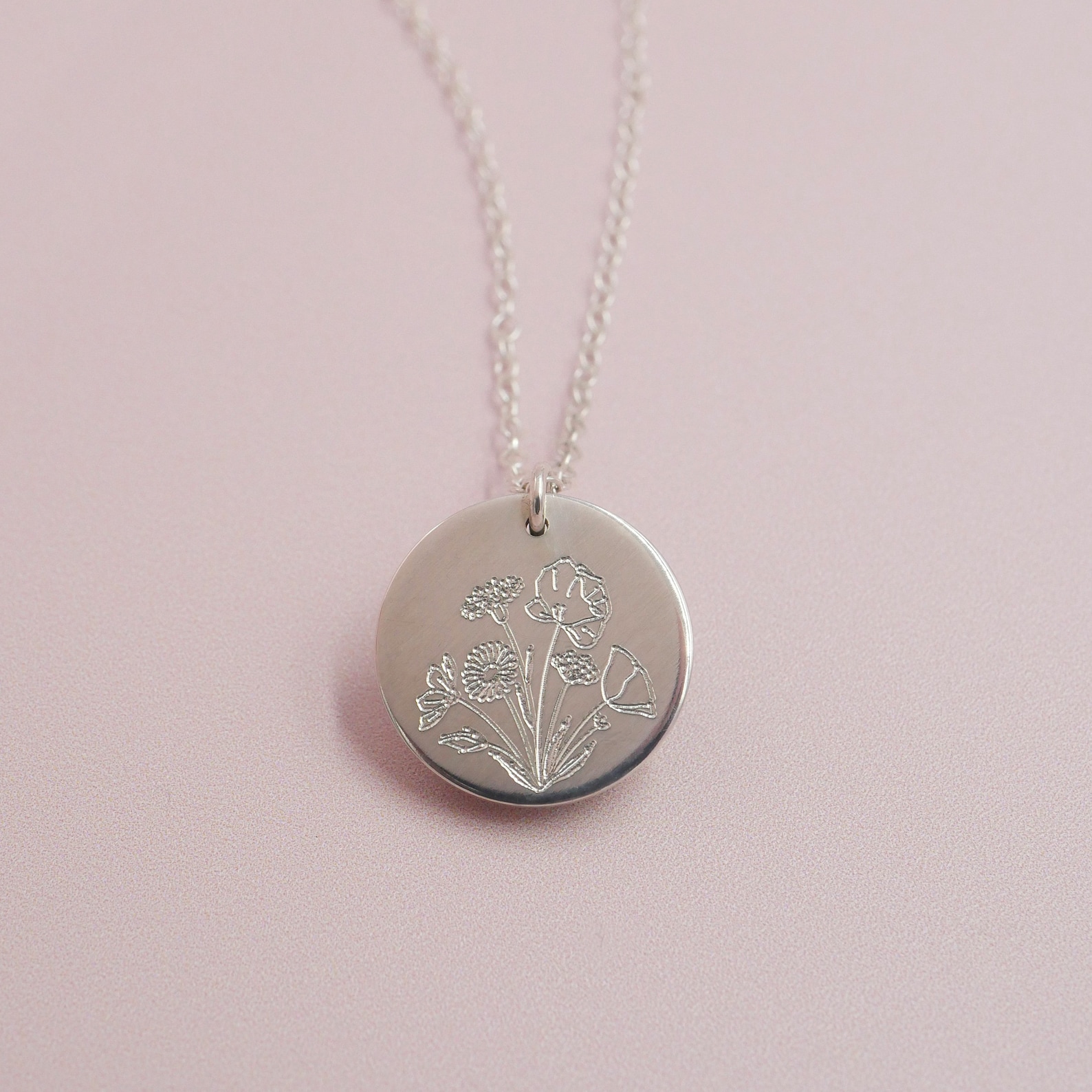 Wildflower Necklace Flower Necklace Gold or Silver Floral - Etsy