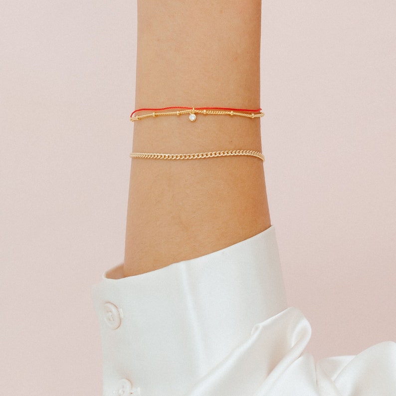 Red string bracelet Simple bracelet Goodluck bracelet image 3