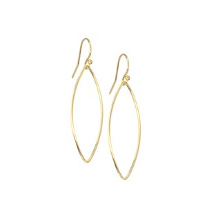 Gold Dangle Earrings Marquise Earrings Simple Everyday Earrings Gold