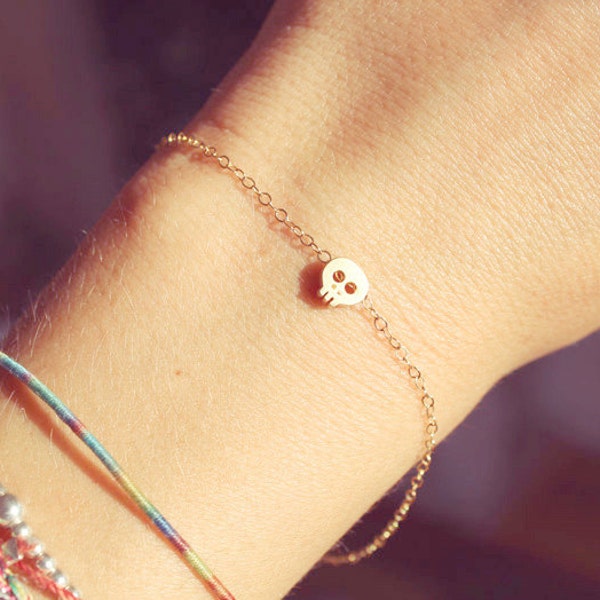 Mini Gold Skull Bracelet | Skull Bracelet