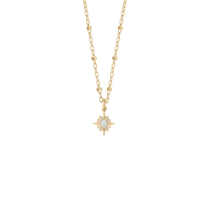 Northstar Opal Necklace | Opal and Gold Necklace | Dainty Star Necklace image 2