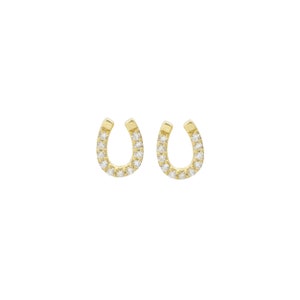 Horseshoe Stud Earrings, Mini Horseshoe Studs, Lucky Charm Jewelry, Horseshoe Earrings