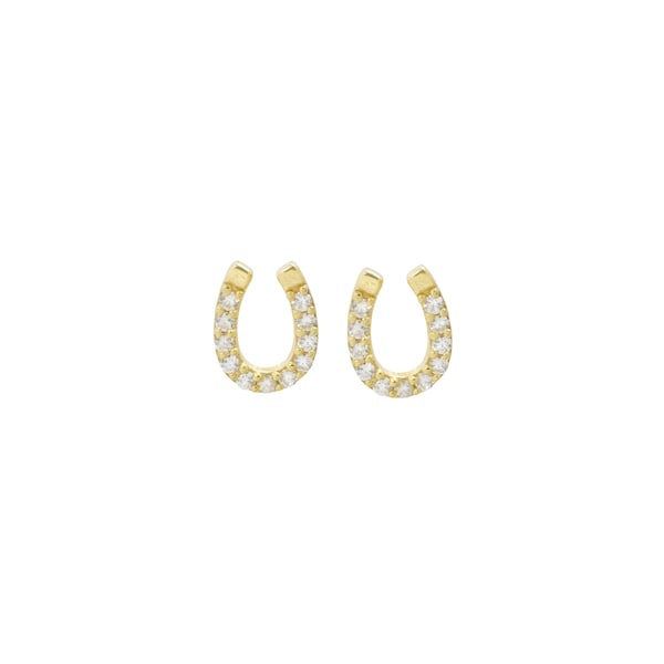 Horseshoe Stud Earrings, Mini Horseshoe Studs, Lucky Charm Jewelry, Horseshoe Earrings