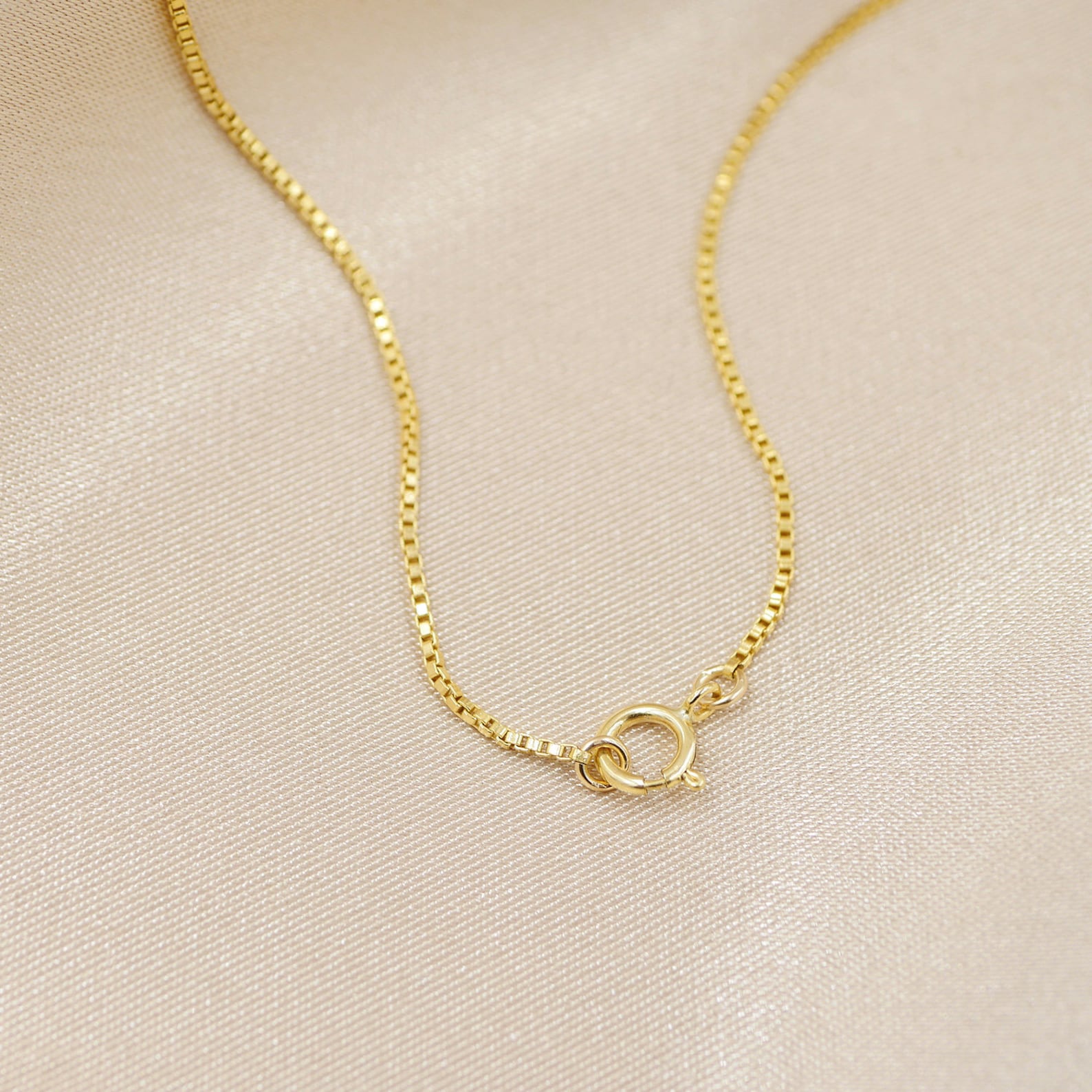 Thin Gold Necklace 14kt Gold Filled Box Chain Necklace Etsy
