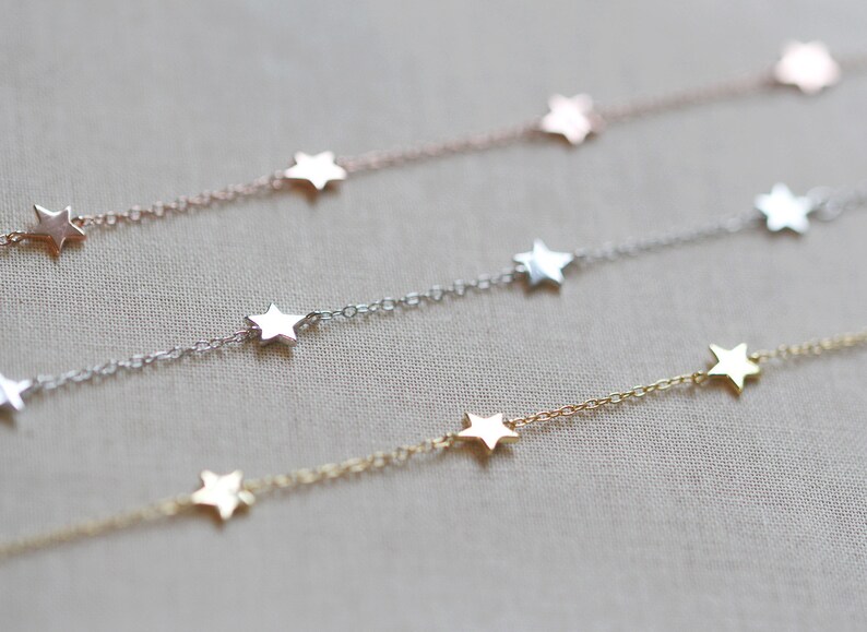 Gold Star Choker Gold Choker Necklace Star Necklace Gold and Rose Gold image 3