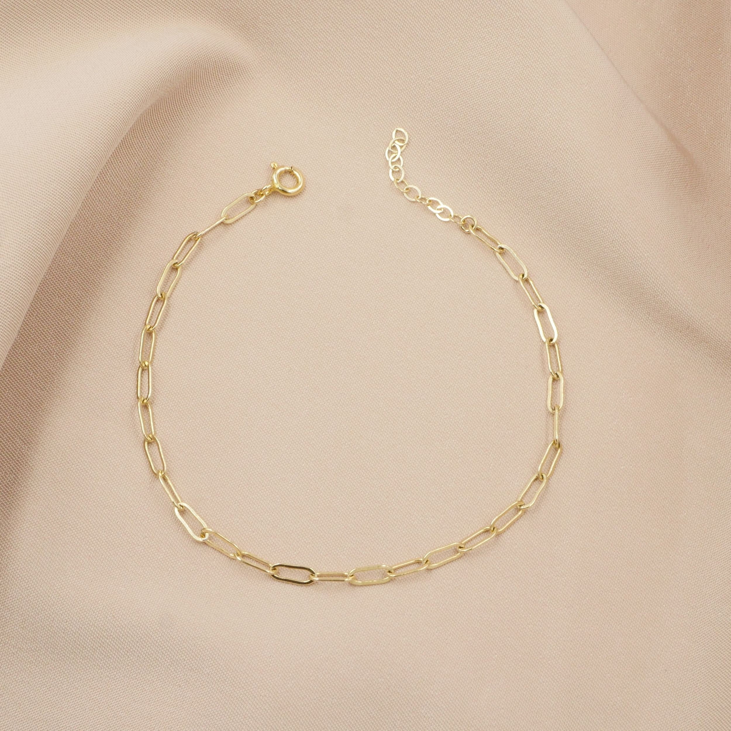 Mini Paperclip Chain Anklet Gold Chain Anklet Thin Gold Etsy