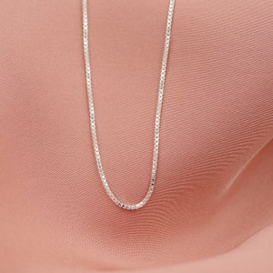 Dunne zilveren ketting, sterlingzilver, doosketting