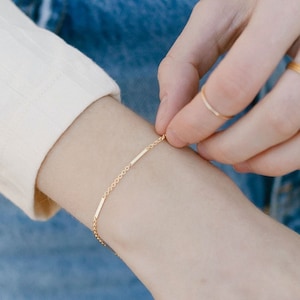 Everly Chain Bracelet, Thin Gold Bracelet, 14kt Gold Filled, Thin Gold Chain Bracelet