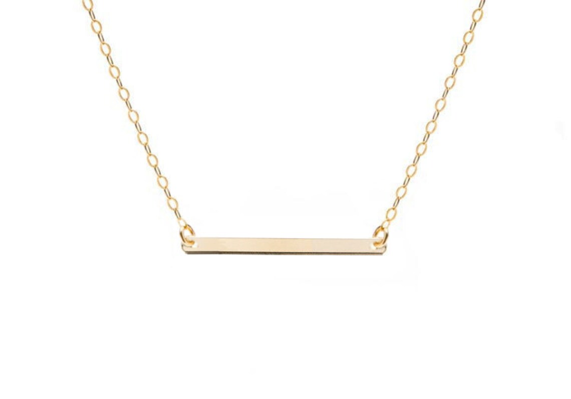 Gold Bar Necklace Layering Necklace Dainty Jewelry Bar Etsy