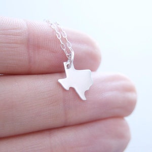 Silver Texas Necklace Sterling Silver Texas State Charm Necklace Texas Jewelry image 3