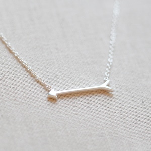 Silver Arrow Necklace Sterling Silver Sideways Arrow Necklace image 6