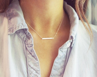 Silver Bar Necklace | Sterling Silver Bar Necklace | Simple Dainty Silver Jewelry
