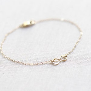 Tiny Infinity Bracelet 14kt Gold Filled image 1