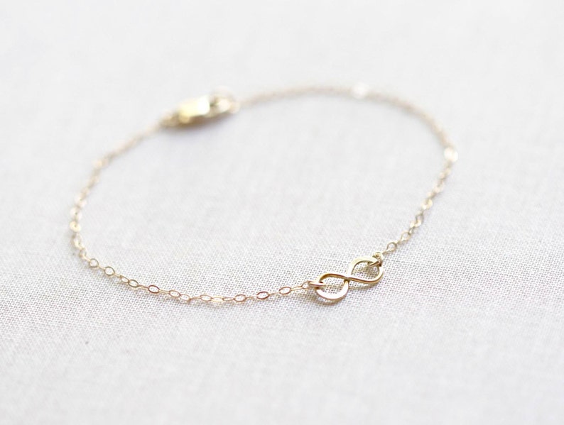 Tiny Infinity Bracelet 14kt Gold Filled image 1