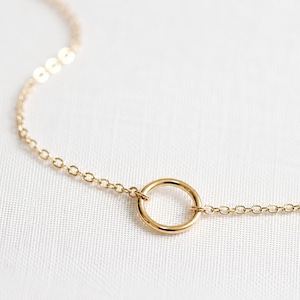 Cirkelketting | Kleine halo-ketting 14kt verguld of sterling zilver | Karma-ketting