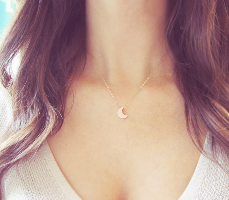 Collier Tiny Rose Gold Moon image 1