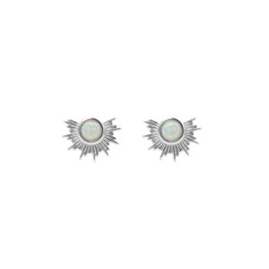 Opal Stud Earrings, Gold and Opal Earrings, Everyday Stud Earrings silver