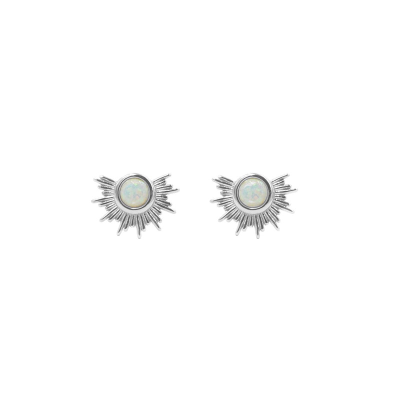 Opal Stud Earrings, Gold and Opal Earrings, Everyday Stud Earrings image 9